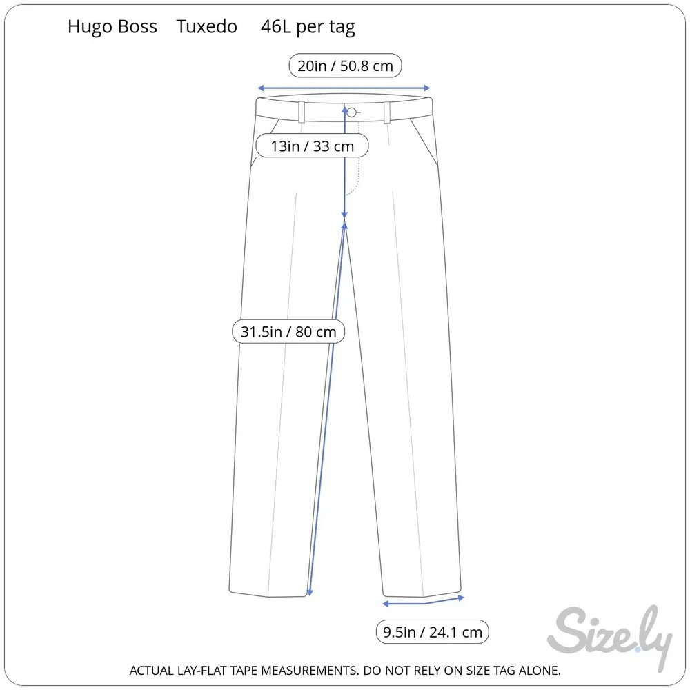 Hugo Boss 3-Piece Tuxedo Suit Mens 46L Black Wool Super 100s Formal USA